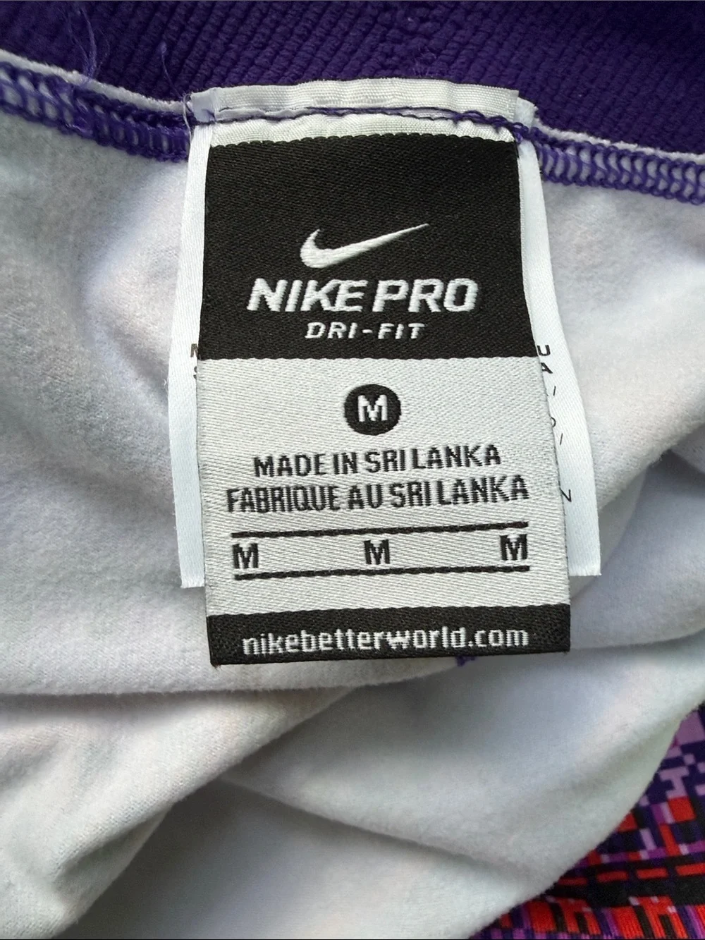 Nike Pro Pink & Purple Patterned Leggings